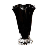 Maxbell Petals Glass Vase Portable Plant Flower Container for Cafe Dining Room Decor Black