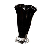 Maxbell Petals Glass Vase Portable Plant Flower Container for Cafe Dining Room Decor Black
