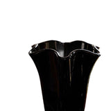 Maxbell Petals Glass Vase Portable Plant Flower Container for Cafe Dining Room Decor Black