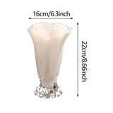 Maxbell Petals Glass Vase Portable Plant Flower Container for Cafe Dining Room Decor White
