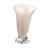 Maxbell Petals Glass Vase Portable Plant Flower Container for Cafe Dining Room Decor White