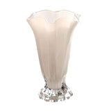 Maxbell Petals Glass Vase Portable Plant Flower Container for Cafe Dining Room Decor White