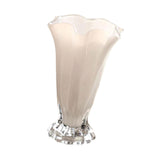 Maxbell Petals Glass Vase Portable Plant Flower Container for Cafe Dining Room Decor White