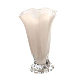 Maxbell Petals Glass Vase Portable Plant Flower Container for Cafe Dining Room Decor White