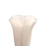 Maxbell Petals Glass Vase Portable Plant Flower Container for Cafe Dining Room Decor White