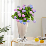 Maxbell Petals Glass Vase Portable Plant Flower Container for Cafe Dining Room Decor White