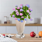 Maxbell Petals Glass Vase Portable Plant Flower Container for Cafe Dining Room Decor White