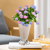 Maxbell Petals Glass Vase Portable Plant Flower Container for Cafe Dining Room Decor White