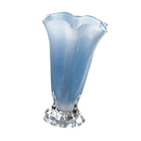 Maxbell Petals Glass Vase Portable Plant Flower Container for Cafe Dining Room Decor Blue
