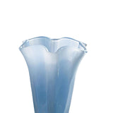 Maxbell Petals Glass Vase Portable Plant Flower Container for Cafe Dining Room Decor Blue