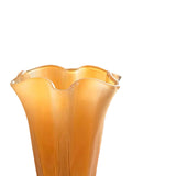 Maxbell Petals Glass Vase Portable Plant Flower Container for Cafe Dining Room Decor Yellow