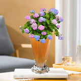 Maxbell Petals Glass Vase Portable Plant Flower Container for Cafe Dining Room Decor Yellow