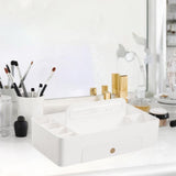 Maxbell Caddy Organizer Desk Storage Container Craft Supplies Portable Box White