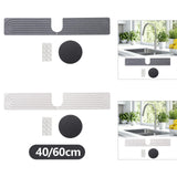 Maxbell Splash Guard Sink Tray Home Nonslip Draining Mat Faucet Mat for Kitchen Sink White 40x10cm