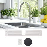 Maxbell Splash Guard Sink Tray Home Nonslip Draining Mat Faucet Mat for Kitchen Sink White 40x10cm