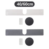 Maxbell Splash Guard Sink Tray Home Nonslip Draining Mat Faucet Mat for Kitchen Sink White 40x10cm