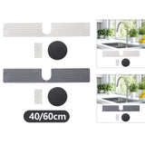 Maxbell Splash Guard Sink Tray Home Nonslip Draining Mat Faucet Mat for Kitchen Sink White 40x10cm