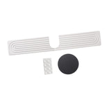 Maxbell Splash Guard Sink Tray Home Nonslip Draining Mat Faucet Mat for Kitchen Sink White 60x10cm