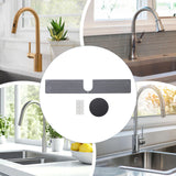 Maxbell Splash Guard Sink Tray Home Nonslip Draining Mat Faucet Mat for Kitchen Sink Gray 40x10cm