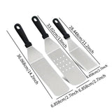 Maxbell 3x Stainless Steel Spatula Set Heavy Duty for Home Teppanyaki Grill Flat Top