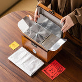 Maxbell Wooden Tea Storage Box Unique Ornament Tea Packaging Box for Candy Desk Nuts 23.6cmx16cmx15cm
