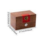 Maxbell Wooden Tea Storage Box Unique Ornament Tea Packaging Box for Candy Desk Nuts 27.7cmx17.6cmx17.6cm