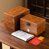 Maxbell Wooden Tea Storage Box Unique Ornament Tea Packaging Box for Candy Desk Nuts 27.7cmx17.6cmx17.6cm