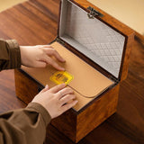 Maxbell Wooden Tea Storage Box Unique Ornament Tea Packaging Box for Candy Desk Nuts 27.7cmx17.6cmx17.6cm