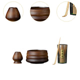Maxbell 4 Pieces Bamboo Whisk and Scoop Whisk Holder for Tea Lovers Friends Beginner