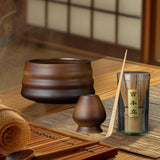 Maxbell 4 Pieces Bamboo Whisk and Scoop Whisk Holder for Tea Lovers Friends Beginner
