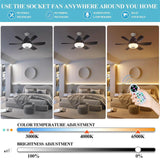 Maxbell Ceiling Fan with Light with Remote Ceiling Lighting for Bar Dorm Living Room black