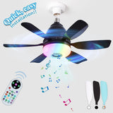 Maxbell Ceiling Fan with Light with Remote Ceiling Lighting for Bar Dorm Living Room black