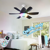 Maxbell Ceiling Fan with Light with Remote Ceiling Lighting for Bar Dorm Living Room black