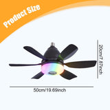 Maxbell Ceiling Fan with Light with Remote Ceiling Lighting for Bar Dorm Living Room black