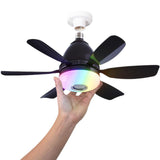 Maxbell Ceiling Fan with Light with Remote Ceiling Lighting for Bar Dorm Living Room black
