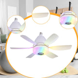 Maxbell Ceiling Fan with Light with Remote Ceiling Lighting for Bar Dorm Living Room white