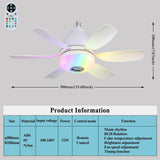 Maxbell Ceiling Fan with Light with Remote Ceiling Lighting for Bar Dorm Living Room white