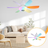 Maxbell Ceiling Fan with Light with Remote Ceiling Lighting for Bar Dorm Living Room Colorful