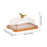 Maxbell Wooden Cake Stand with Cover Butter Dish Cake Plate for Party Kitchen Fridge brown