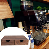 Maxbell Wood Coffee Pod Storage Box Coffee Machine Stand for Kitchen Countertop Home Brown