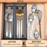 Maxbell 6 Pieces Silverware Drawer Organizer Cutlery Tray for Home Living Room Forks