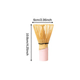 Maxbell Bamboo Matcha Whisk Mixing Brush Traditional Matcha Green Tea Powder Stirrer Pink Handle