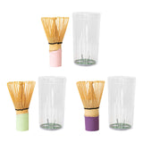 Maxbell Bamboo Matcha Whisk Mixing Brush Traditional Matcha Green Tea Powder Stirrer Pink Handle