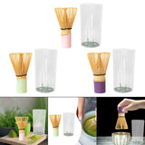 Maxbell Bamboo Matcha Whisk Mixing Brush Traditional Matcha Green Tea Powder Stirrer Pink Handle