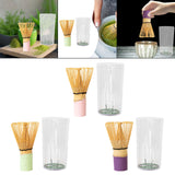 Maxbell Bamboo Matcha Whisk Mixing Brush Traditional Matcha Green Tea Powder Stirrer Pink Handle