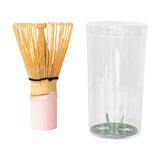Maxbell Bamboo Matcha Whisk Mixing Brush Traditional Matcha Green Tea Powder Stirrer Pink Handle