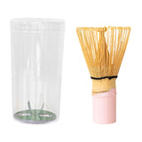 Maxbell Bamboo Matcha Whisk Mixing Brush Traditional Matcha Green Tea Powder Stirrer Pink Handle