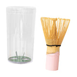 Maxbell Bamboo Matcha Whisk Mixing Brush Traditional Matcha Green Tea Powder Stirrer Pink Handle