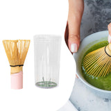 Maxbell Bamboo Matcha Whisk Mixing Brush Traditional Matcha Green Tea Powder Stirrer Pink Handle