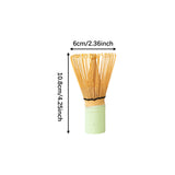 Maxbell Bamboo Matcha Whisk Mixing Brush Traditional Matcha Green Tea Powder Stirrer Green Handle